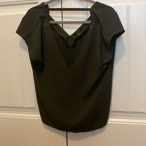 Dark green blouse with a V-neck